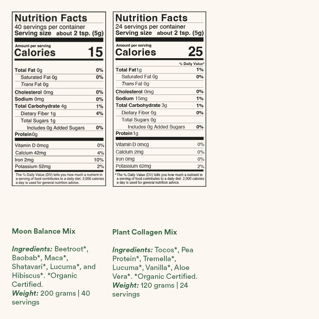 Nutrition tables - Moon Balance, Plant Collagen